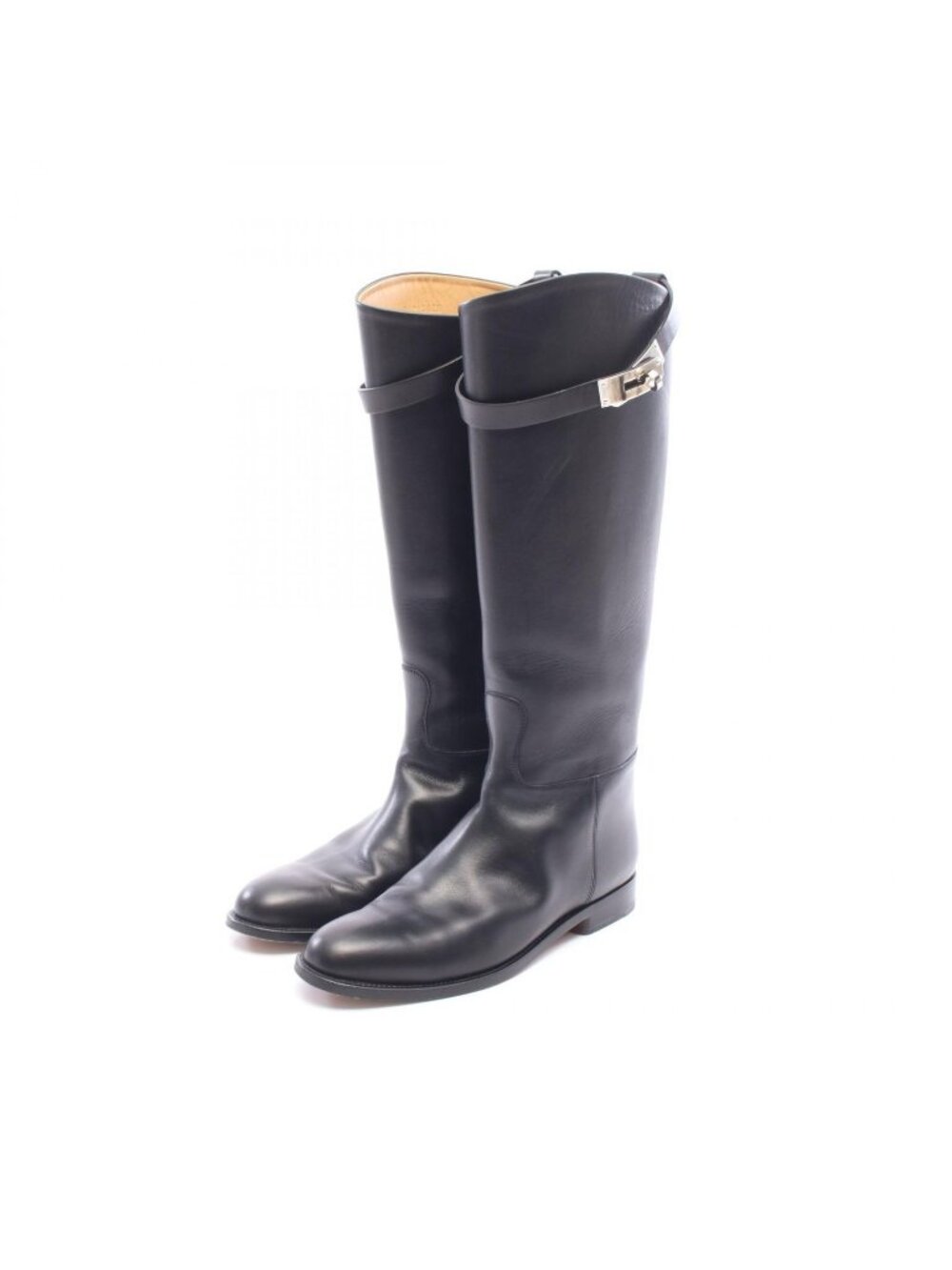 Hermes Boots Jumping Short Model Leather Kelly Jump Black